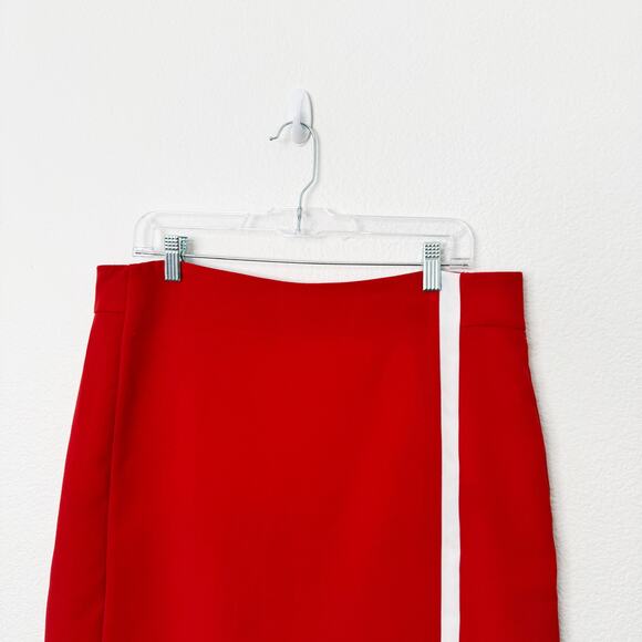 [Banana Republic] Red White Racing Stripe Pencil Skirt Work Career NWT Size 14 - Picture 3 of 10